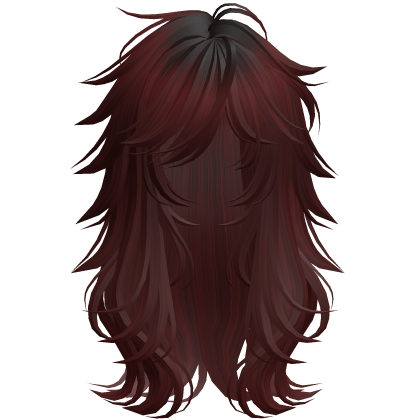Scene Wispy Flared Wolfcut Dark Red