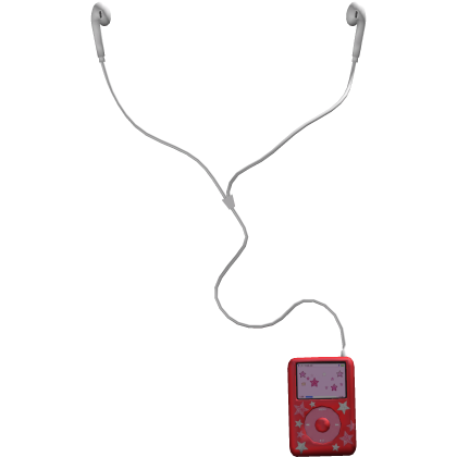 Red Y2K Cute iPod Wired Headphones Roblox item