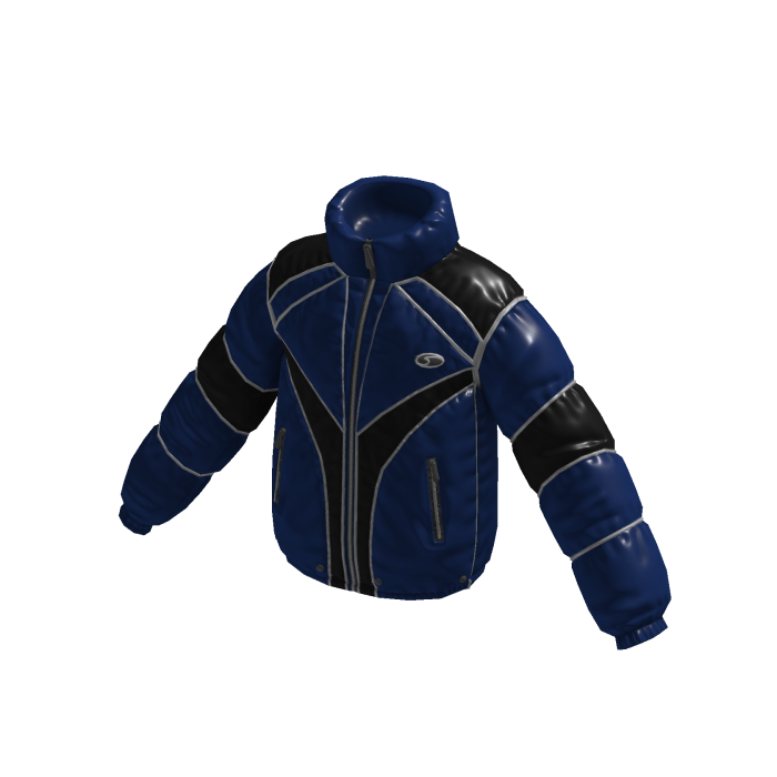 Puffer Jacket w/ Contrast Panels (Navy)