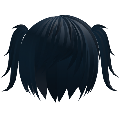 <҂3 messy razor side bangs with pigtails [blue] 