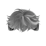 White Fluffy Cool Boy Hair w/ Headphones