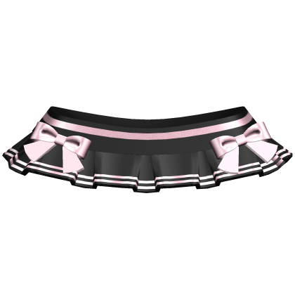 Kawaii Anime School Skirt w Bows (Black & Pink)