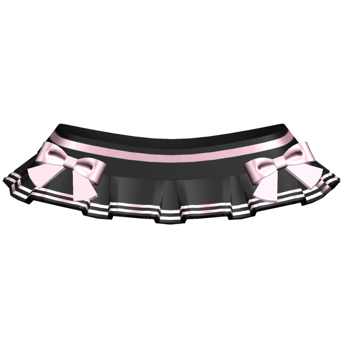 Kawaii Anime School Skirt w Bows (Black & Pink)