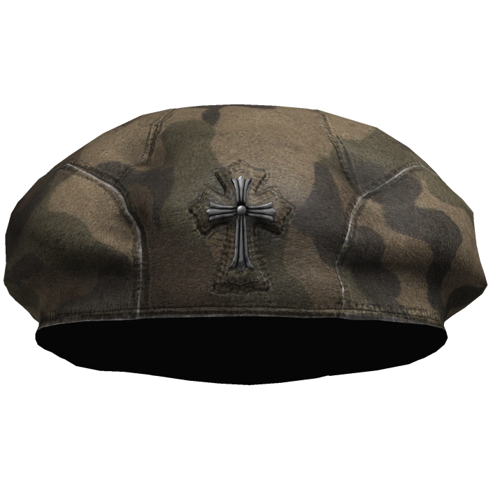 Military Chrome Cross Beret in Camouflage
