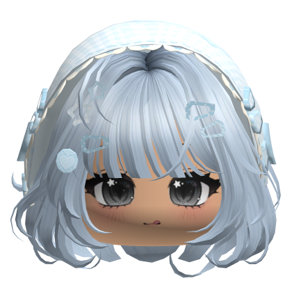 Sky Blue Igari Bob w/ Cute Face & Blue Bonnet