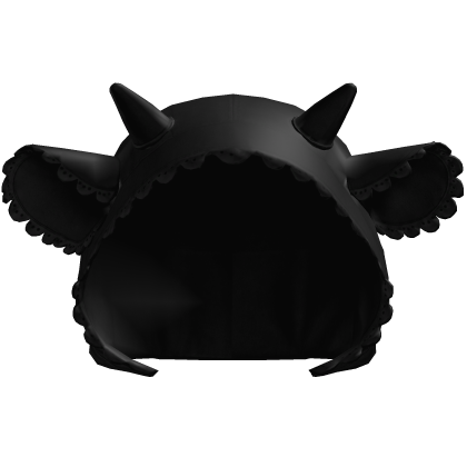 Black Laced Hood W Horns