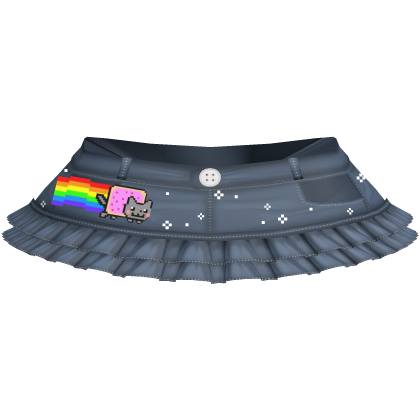 short denim cutie mini skirt nyan cat 