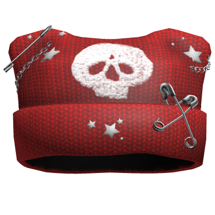 Red Cute Skull Y2K Beanie Roblox item