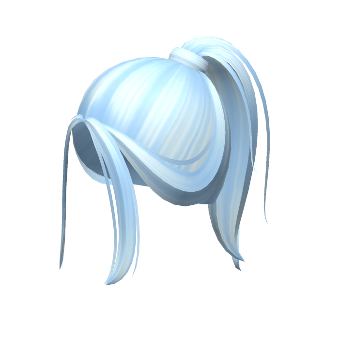 -',ৎ Messy Grunge Preppy Ponytail in Soft Blue