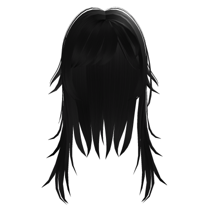 Black Wavy Long Anime Hair Roblox item