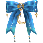 Blue Bow w Stars and Moon Crescent