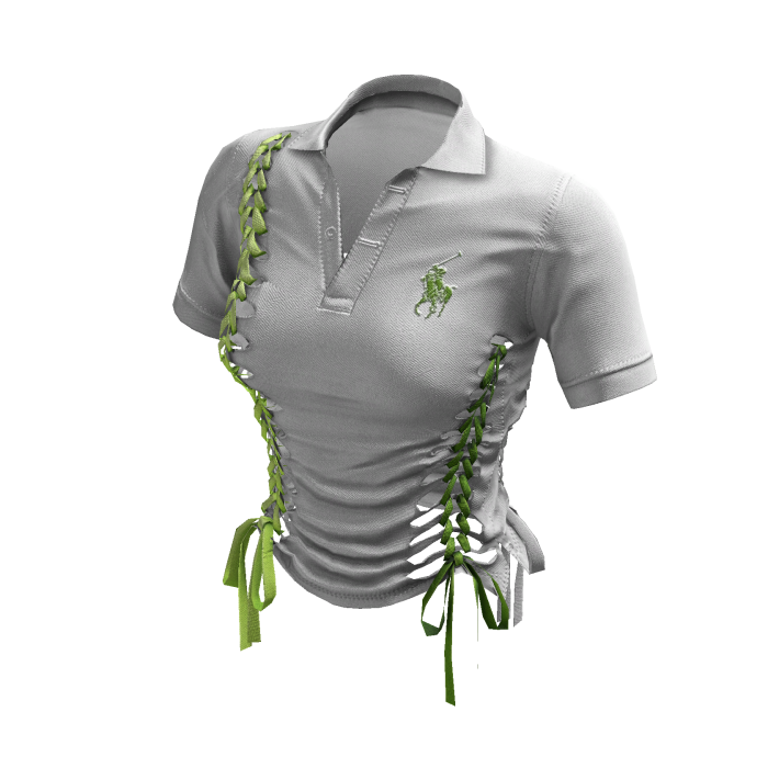 Braided Cutout Polo Shirt (Lucky)
