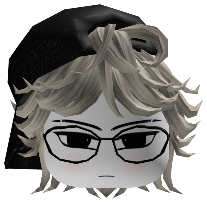 Beige Messy Anime Boy Hair w/Y2K Distressed Cap