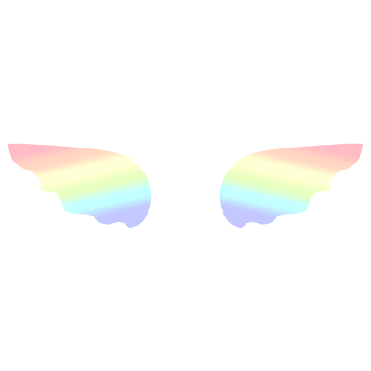 ♡ Cute Simple Sticker Angel Wings in Light Rainbow