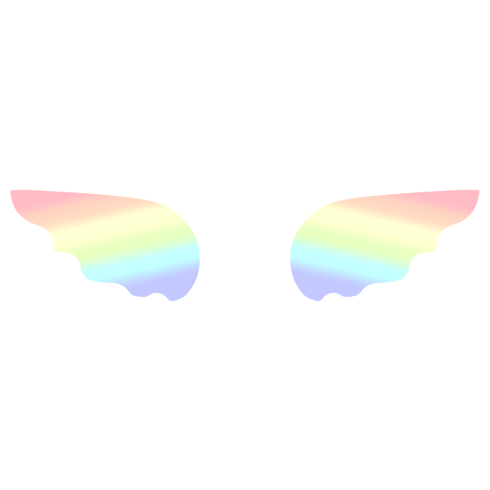 ♡ Cute Simple Sticker Angel Wings in Light Rainbow
