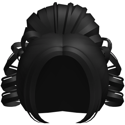 ♡ kawaii high black bun w curls Roblox item