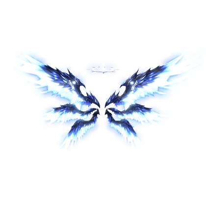 Glowing Angel Wings w/ Halo - Blue (Emissive)