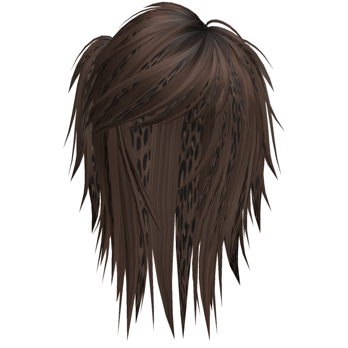 Scene Vamp Spikey Fluffy Pigtails Brown Cheetah