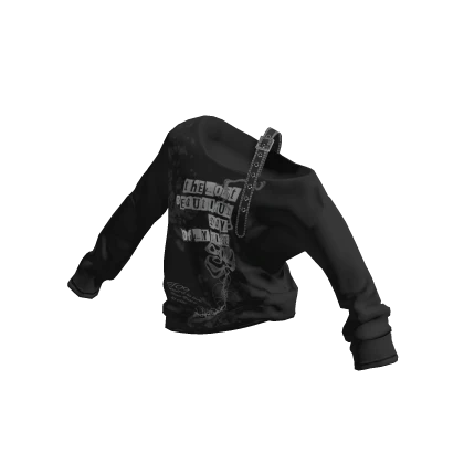 💗Y2K ASYMMETRICAL NECK T-SHIRT_BLACK | Roblox Item - Rolimon's