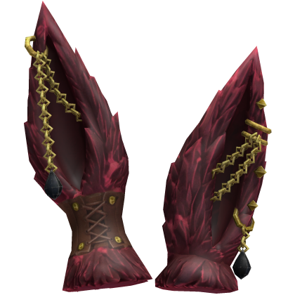 Red Furry Bunny Ears with Chains