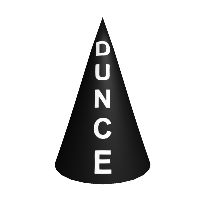 Classic Bad Sport Black Dunce Cap