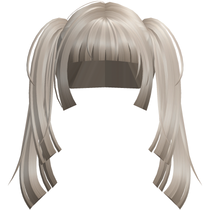 blunt cute ash blonde pigtails hime bangs
