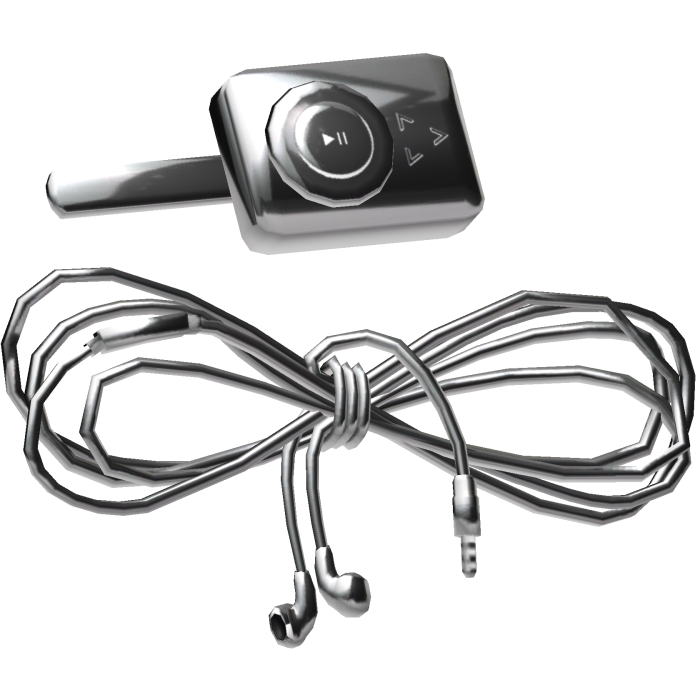 Silver Metal MP3 Player Wired Earphones Clips