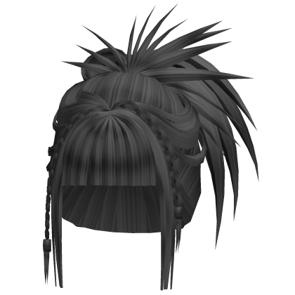 spikey bun ponytail long hair silver  Roblox item