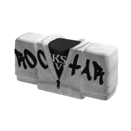 1.0 Blocky White Rockstar Hoodie