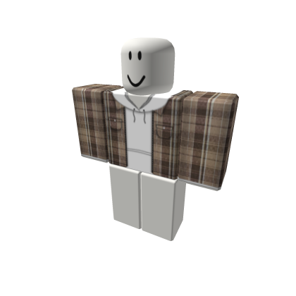 Brown Plaid Jacket w/ White Sweatshirt