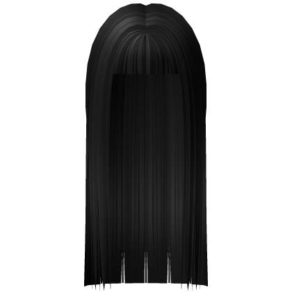Long Straight Hime Cut Hair Black