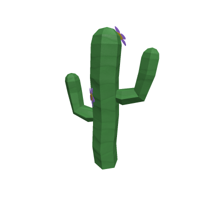 Low-Poly Blooming Cactus