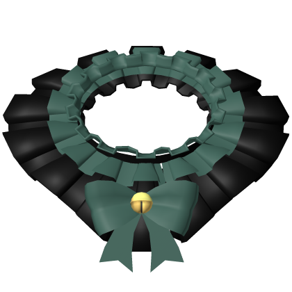 Black and Green Jester Collar with Bells