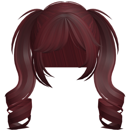 sweet dolly princess curled pigtails dark red Roblox item