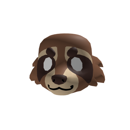 Brown Raccoon Head [WHITE EYES]