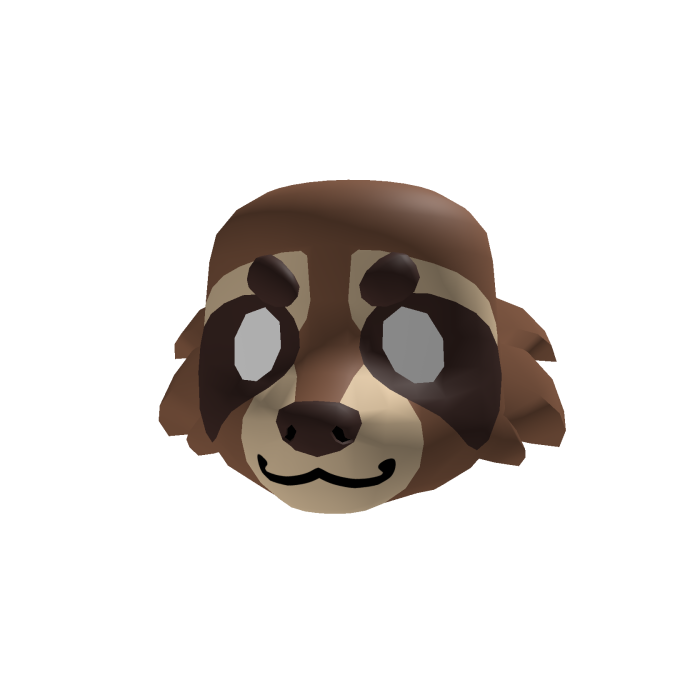 Brown Raccoon Head [WHITE EYES]