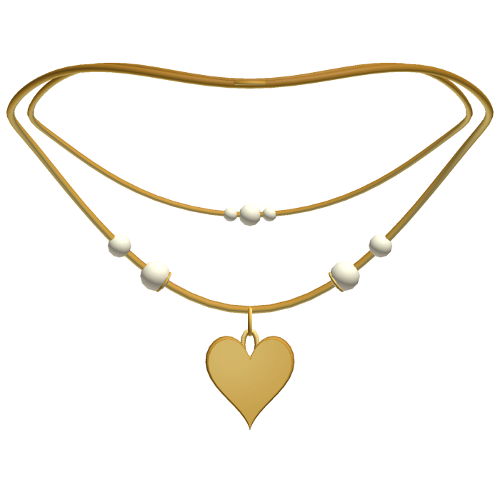 cute layered heart necklace gold