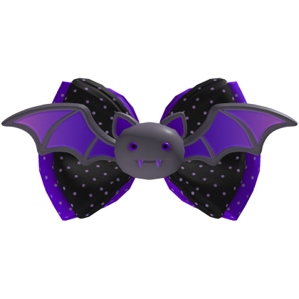 Shiny Purple Gothic Bat Bow