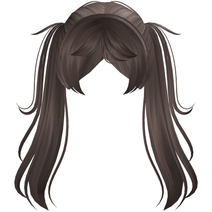  ♡ long pretty anime twintails : brown Roblox item