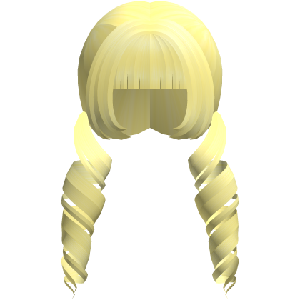 yellow swirly curly hime moe low pigtails