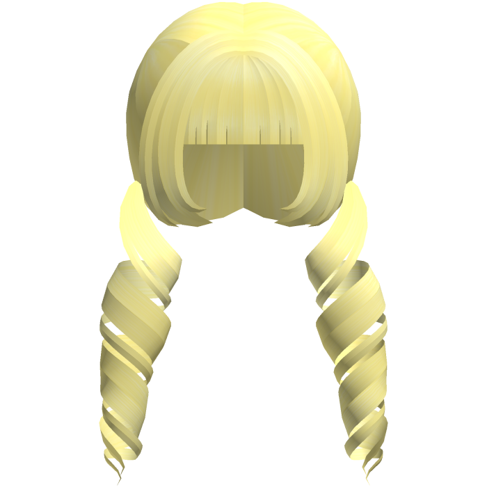 yellow swirly curly hime moe low pigtails
