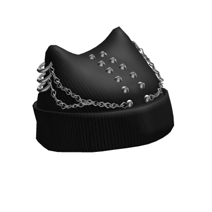 Black Chained Emo Neko Moe Beanie Hat Roblox item