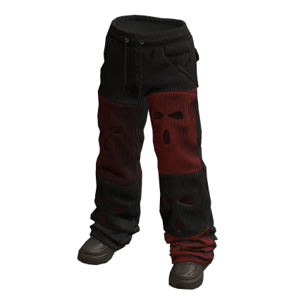 Theft Distressed Sweatpants Black/Red ⭐ thumbnail
