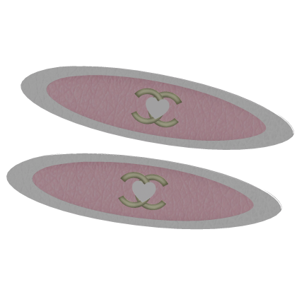  kawaii heart & ChaneI hair clips pink white