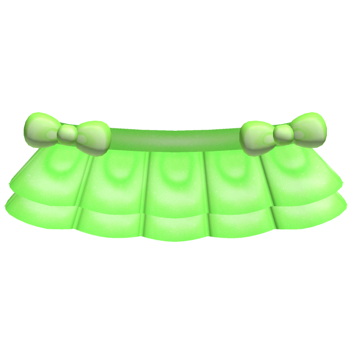 ♡ bright green tweencore bow skirt