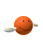 Tangerine eating olivie