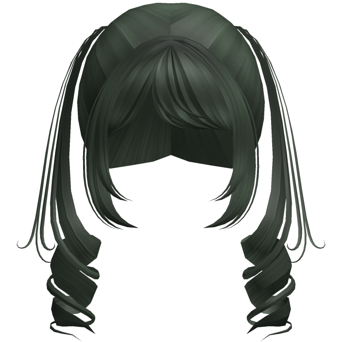 Cute Swirly Half-Up Pigtails (Dark Green)