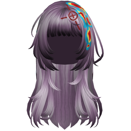 Purple Heatwave Crosshair Punk Flowy Girl Hair
