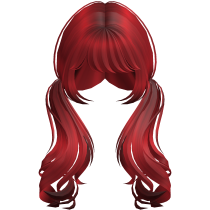 Red Swirly Long Pigtails Roblox item