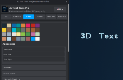 3D Text Tools Pro preview 2